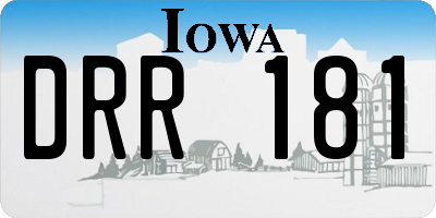 IA license plate DRR181