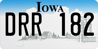 IA license plate DRR182