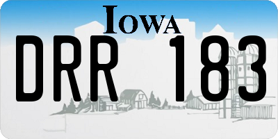 IA license plate DRR183