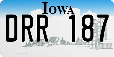 IA license plate DRR187