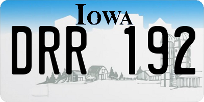 IA license plate DRR192