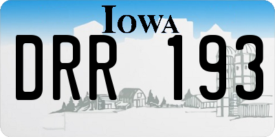 IA license plate DRR193