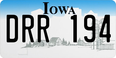 IA license plate DRR194