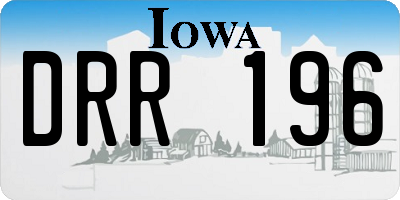 IA license plate DRR196