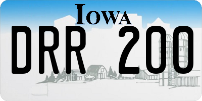 IA license plate DRR200