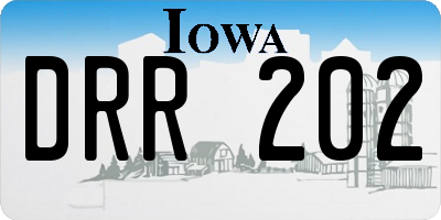 IA license plate DRR202