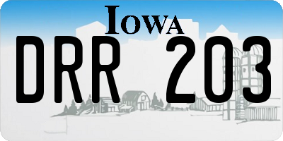 IA license plate DRR203