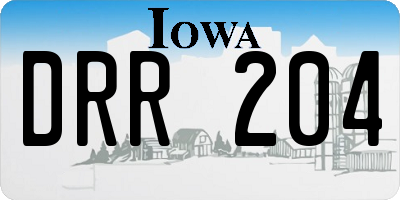 IA license plate DRR204