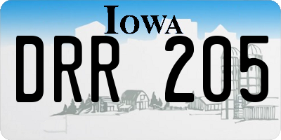 IA license plate DRR205