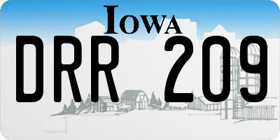 IA license plate DRR209