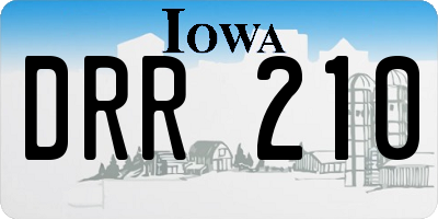 IA license plate DRR210
