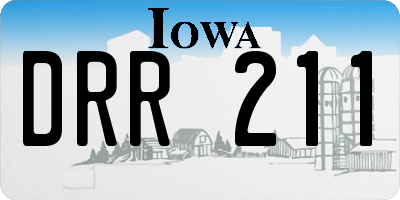 IA license plate DRR211