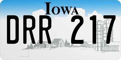 IA license plate DRR217