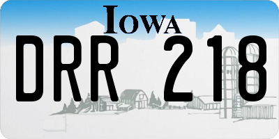 IA license plate DRR218