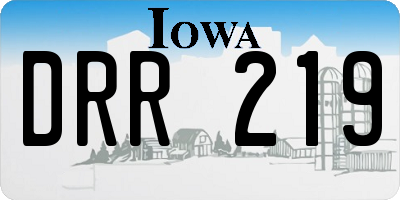 IA license plate DRR219