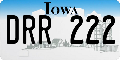 IA license plate DRR222