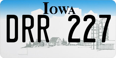 IA license plate DRR227