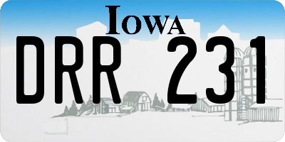 IA license plate DRR231