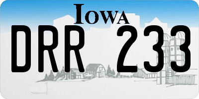 IA license plate DRR233