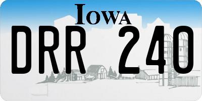 IA license plate DRR240