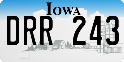 IA license plate DRR243