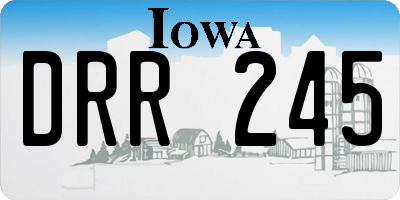 IA license plate DRR245