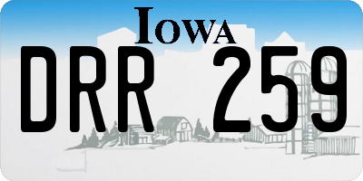 IA license plate DRR259