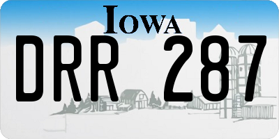 IA license plate DRR287