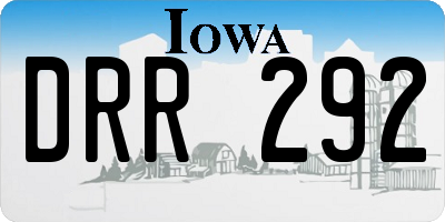 IA license plate DRR292
