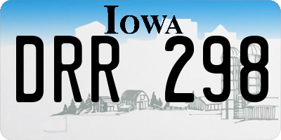 IA license plate DRR298