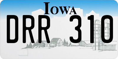 IA license plate DRR310