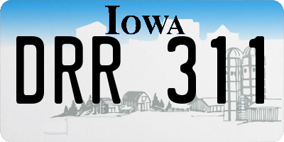 IA license plate DRR311