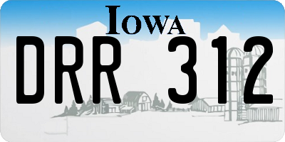 IA license plate DRR312