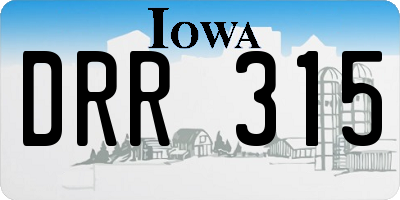 IA license plate DRR315