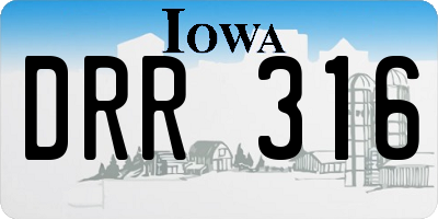 IA license plate DRR316