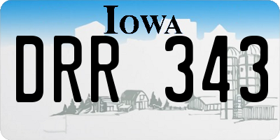 IA license plate DRR343