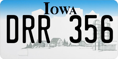 IA license plate DRR356