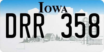 IA license plate DRR358
