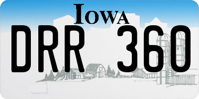 IA license plate DRR360
