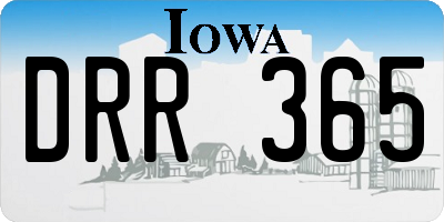 IA license plate DRR365