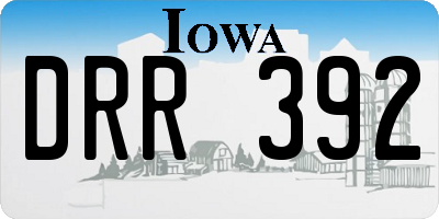 IA license plate DRR392