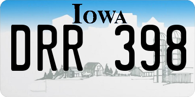 IA license plate DRR398