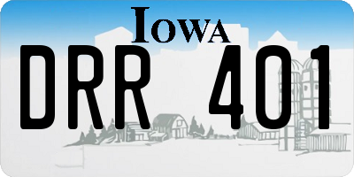 IA license plate DRR401
