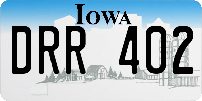IA license plate DRR402