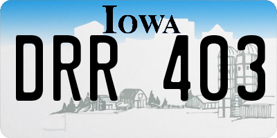 IA license plate DRR403