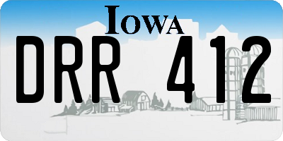 IA license plate DRR412