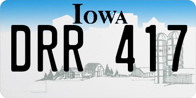 IA license plate DRR417