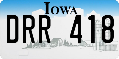IA license plate DRR418