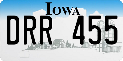 IA license plate DRR455