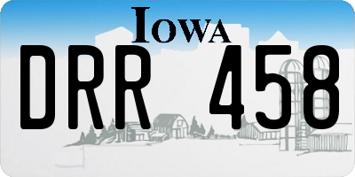 IA license plate DRR458